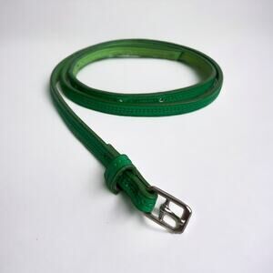 Skinny Green Leather Belt
